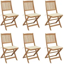 vidaXL Klappbare Gartenstühle 57 x 57 x 91 cm cremeweiß 6 St.