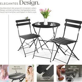 Tectake Bistrotisch-Set Frieda für 2 Personen schwarz