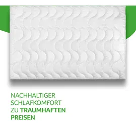 John Cotton Julia, Bettdecken für Sommer und Winter", weiß, Textil, Füllung: Polyester, 155x220 cm, Made in Green, Decke