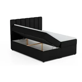 dein schlaf 24 Boxspringbett ROCK 160x200 Velour Schwarz H4 - Schwarz