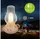 Briloner Leuchten LED Tischleuchte Vintage Tischlampe Akku Kerzenlicht Nachtlicht kabellos, LED fest integriert, 10,5 x 17,5 cm Beige/Bronze-crafted, Anthrazit, 1,5W Schlafzimmer beige