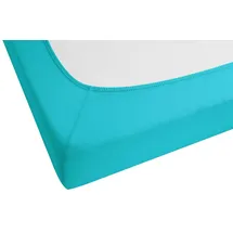 biberna 0077866 Jersey-Elastic 90 x 190 - 100 x 220 cm türkis