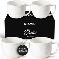 MiaMio - Kaffee Tassen Set 4er / weiße Kaffeebecher