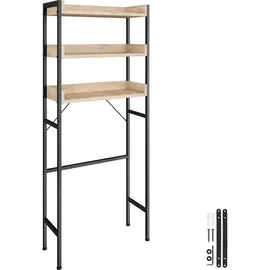 Tectake Badezimmerregal Seattle - 67 x 25 x 165,5 cm Industrial Holz hell, Eiche Sonoma