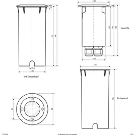 EVN Bodeneinbauleuchte 673210402 Aluminium Edelstahl Glas Kunststoff