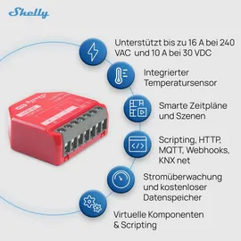 Shelly 1PM Gen4 Unterputz Relais max 16A 1 Kanal WLAN, Bluetooth, Matter, Zigbee Smart-Schalter 2er Pack