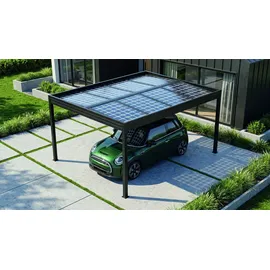 sunelements SunVaro Carport Energy L 362 x 447 cm mit Photovoltaikdach 250 Wp anthrazit-metallic