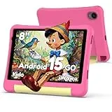 ALLDOCUBE KIDO Kinder Tablet 8 Zoll Android 15 Go, 32GB ROM + 512GB TF-Karte, Kindersicherung, iWawa, 5G WLAN, Unisoc T310, 5000mAh, 2 Lautsprecher, 3,5mm Buchse, Kinder Tablet mit Schutzhülle – Rosa