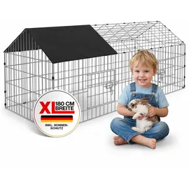 CADOCA Freilaufgehege 180 x 75 x 75 cm schwarz