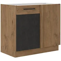 Küchen-Preisbombe Vigo Eckunterschrank 105 cm Eiche Lancelot Matera Grau
