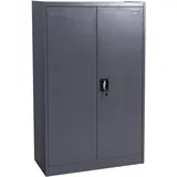 Mendler Aktenschrank HWC-H17, Stahlschrank Büroschrank Schrank, 2 Türen abschließbar Metall ~ 140x90x40cm dunkelgrau