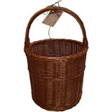 Lovin Birds Erntekorb Gartenkorb Weide rund Weidenkorb Hoch 43 cm Durchmesser 28 cm mit Henkel