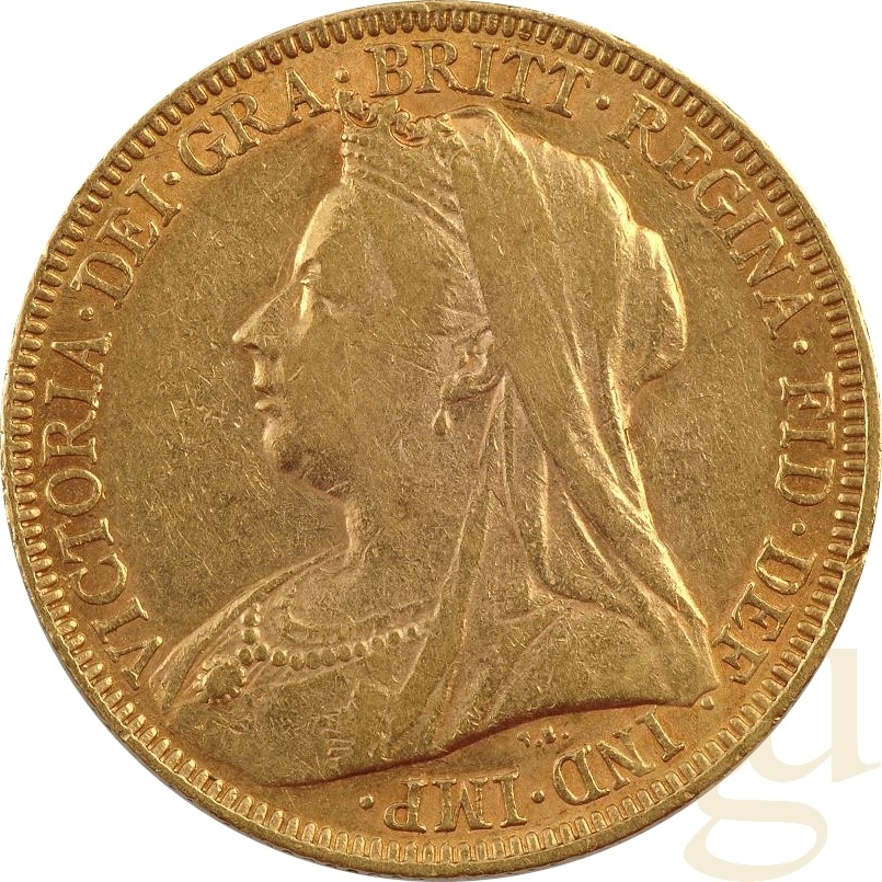 1 Pfund Goldmünze Sovereign Victoria Schleier