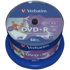 Verbatim DVD+R 4,7 GB 16x bedruckbar 50 St.