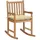 vidaXL Schaukelstuhl mit Cremeweißem Kissen Massivholz Teak