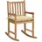 vidaXL Schaukelstuhl mit Cremeweißem Kissen Massivholz Teak