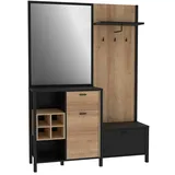 Forte High Rock Kompaktgarderobe 144,5 x 40,2 x 200 schwarz