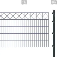 Arvotec Doppelstabmattenzaun »ESSENTIAL 100 zum Einbetonieren "Karo" mit Zierleiste«, Zaunhöhe 100 cm, Zaunlänge 2 - 60 m 14541760-0 anthrazit H/L: 100 cm x 38 m