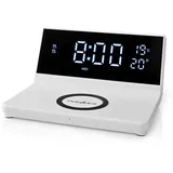 Nedis Wecker Kabelloses Ladegreät Qi Zertifiziert | 5/7.5/10 / 15 W USB-A Stecker | 2 Alarmzeiten | Snooze-Funktion