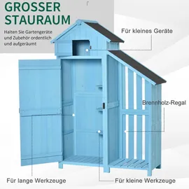 Outsunny Gartenhaus 1,30 x 0,54 m Blau