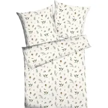 KAEPPEL Bettwäsche Winter Greens Feinbiber grün Größe 1x 155x220 cm + 1x 80x80 cm