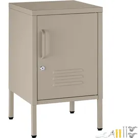 Tectake Nachtschrank Baker 35 x 42,5 x 60,5 cm Taupe