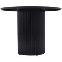 Selsey Trually – Esstisch rund mit geriffeltem Zylindersockel, Schwarz
