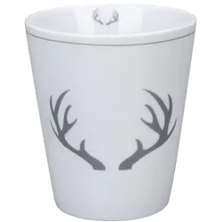 Krasilnikoff Happy Mug Winter Lodge, Ø8,7 x H10cm, dunkelgrau