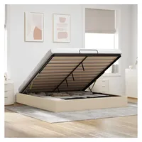 VidaXL Ottoman-Bett ohne Matratze Creme 180x200 cm Stoff