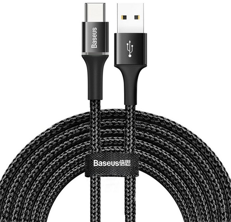 Baseus Baseus USB-C Anti-Bruch Nylon geflochten USB Ladekabel Datenkabel Smartphone-Kabel schwarz