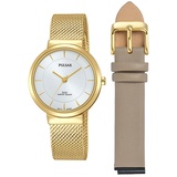 Pulsar PH8402X2 Damenarmbanduhr Mit Wechselband - Goldfarben