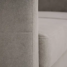beautysofa Ecksofa VINCI mit Schlaffunktion und Bettkasten, Cappuccino Velo 624, Uniwersalle Ottomane - Creme