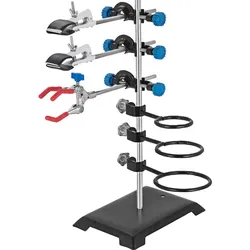 VEVOR Laborständer 60 cm laborstativ Set, Laborständer Halterungen Labor Unterstützung Edelstahl & Gusseisen stativmaterial eingestellbar für Labor Experiment Chemie Physikalische Forschung (60 cm)