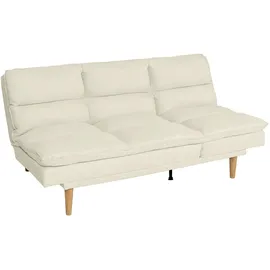 Mendler Schlafsofa HWC-M79, Gästebett Schlafcouch Couch Sofa, Schlaffunktion Liegefläche 180x110cm - Stoff/Textil creme