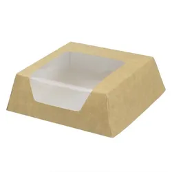 MONOUSO - SnackBox mit Fenster Kraft Braun 120x120x40mm (25 Stück)