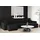 Kaiser Möbel Ecksofa mit schlaffunktion und bettkasten, Sofa U-form, Couch U-form BEST Cord Schwarz