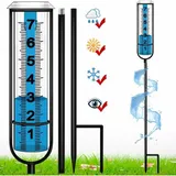 Regenmesser Für Den Außenbereich. Präziser Regenmesser Mit Hoher Auflösung. Geeignet Für Gärten, Terrassen Und Rasenflächen. Große Anzeige. Höhenverstellbar.
