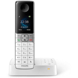 Philips D6351W/38 DECT Schnurlostelefon mit Anrufbeantworter Weiß