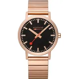 Mondaine A660.30360.16SBR Classic Schwarz und Rosé 40mm 3ATM