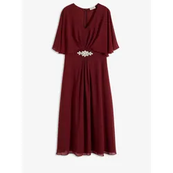 bonprix Chiffonkleid mit Strassstein-Applikation, rot, 48
