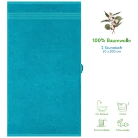 hammetex Handtuchset 80 x 200 cm blau 2 St.