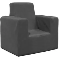 vidaXL Kindersofa, Sofa Sessel für Kinderzimmer, Kindersessel Kindercouch Abnehmbar Bezug, Kindermöbel Mini, Modern, Anthrazit Weich Plüsch