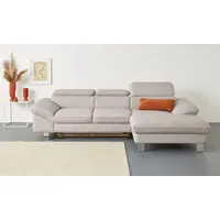 COTTA Ecksofa, Kopfteilverstellung, optional Schlaffunktion & Bettkasten grau