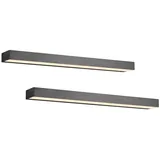 meine wunschleuchte LED Wandlampen Bad 2er Set Schwarz 60cm Spiegelleuchten indirekte Badbeleuchtung
