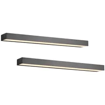 meine wunschleuchte LED Wandlampen Bad 2er Set Schwarz 60cm Spiegelleuchten indirekte Badbeleuchtung