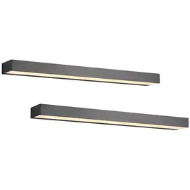 meine wunschleuchte LED Wandlampen Bad 2er Set Schwarz 60cm Spiegelleuchten indirekte Badbeleuchtung