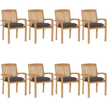vidaXL Gartenstuhl 59,9 x 96,1 x 27,8 cm braun 8 St.