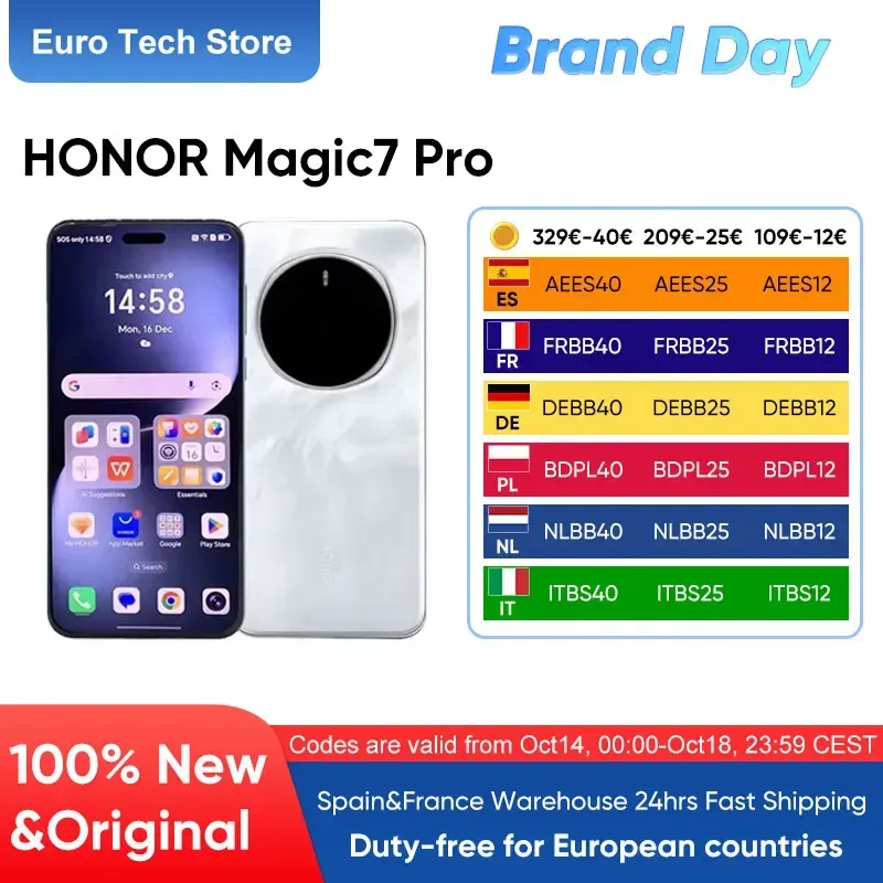 2025 NEUES HONOR Magic7 Pro 5G Smartphone Snapdragon 8 Elite 6,8'' 120Hz LTPO Display 100W Charge Global Version HONOR Magic 7 Pro