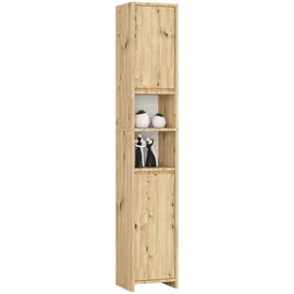 Akord Badezimmersäule 32 x 28 x 180 cm Braun Holzwerkstoff