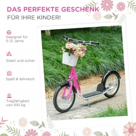 Homcom Kinderroller rosa - rosa, weiß